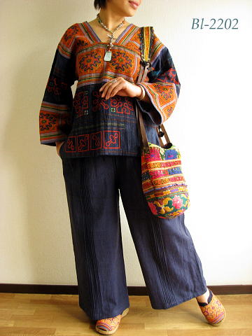 アジア衣類モン族コレクションエスニックブラウス