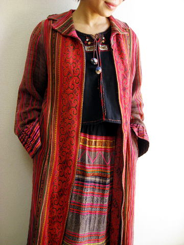 アジア衣類モン族アートコレクションコートドレス